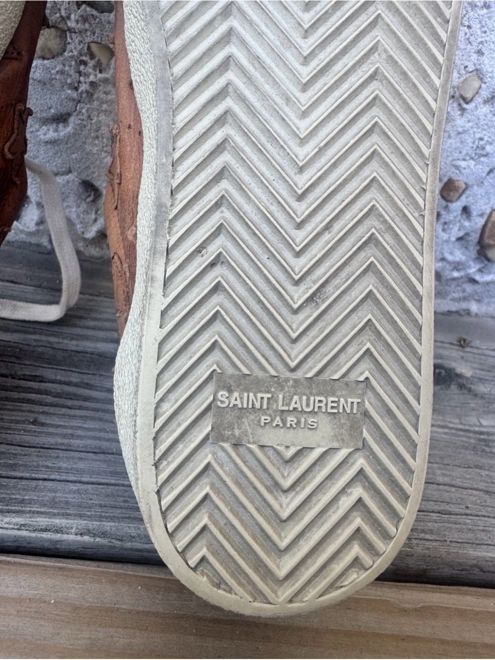 Saint Laurent Court Classic Tan Leather Star Sneakers - Size EU 40 (Insole 25,5) - Picture 9 of 11